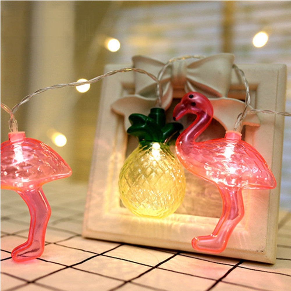 10 LEDs Flamingo Shaped Lights for Festival Wedding Decoration Birthday Party Photo Wall Bedroom