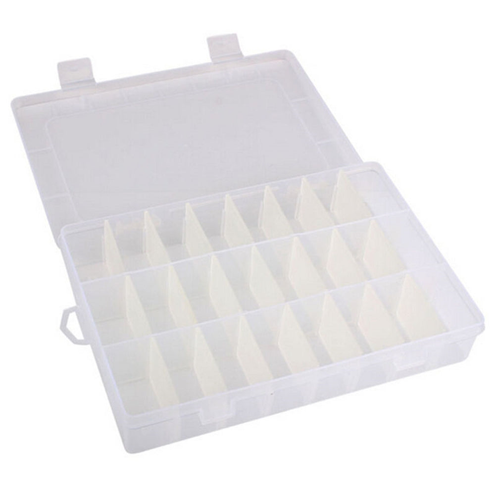24 Grids Plastic Storage DIY Tool Box Screws Spare Part Jewelry Earring Plastic Case Container