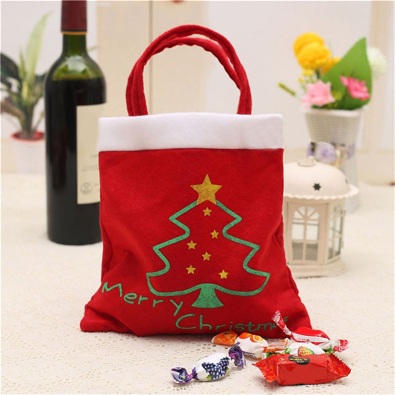 Creative Christmas Tree Pattern Santa Claus Candy Bag Handbag Home Party Decoration Gift Bag Chr...