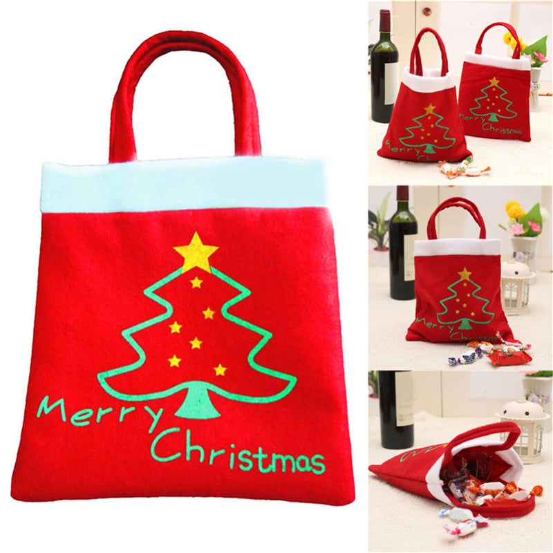 Creative Christmas Tree Pattern Santa Claus Candy Bag Handbag Home Party Decoration Gift Bag Chr...