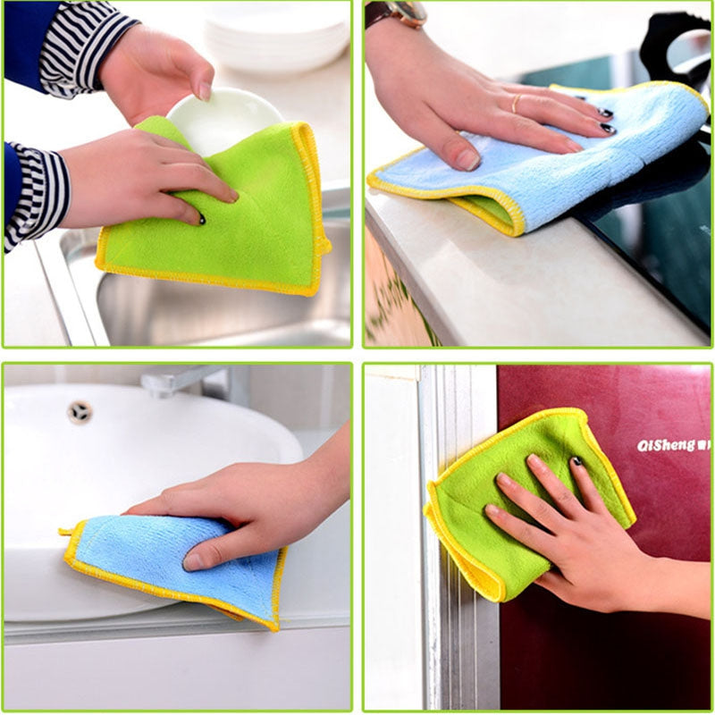 DIHE Powerful Oil Proof Rag Convenient Cleaning Cloth Tools Decontaminate Textile（Random Colour）