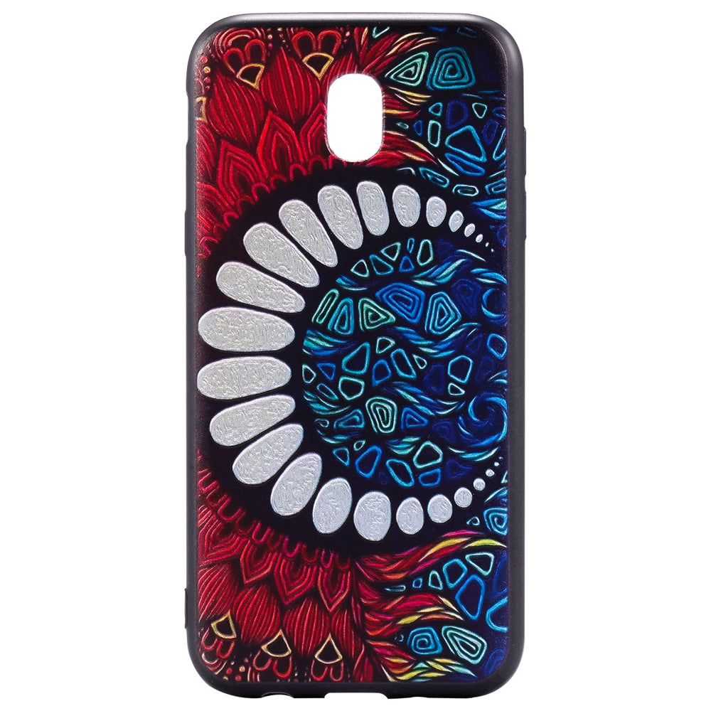 3D Embossed Color Pattern TPU Soft Back Case for Samsung Galaxy J5 2017 (Europe Edition)