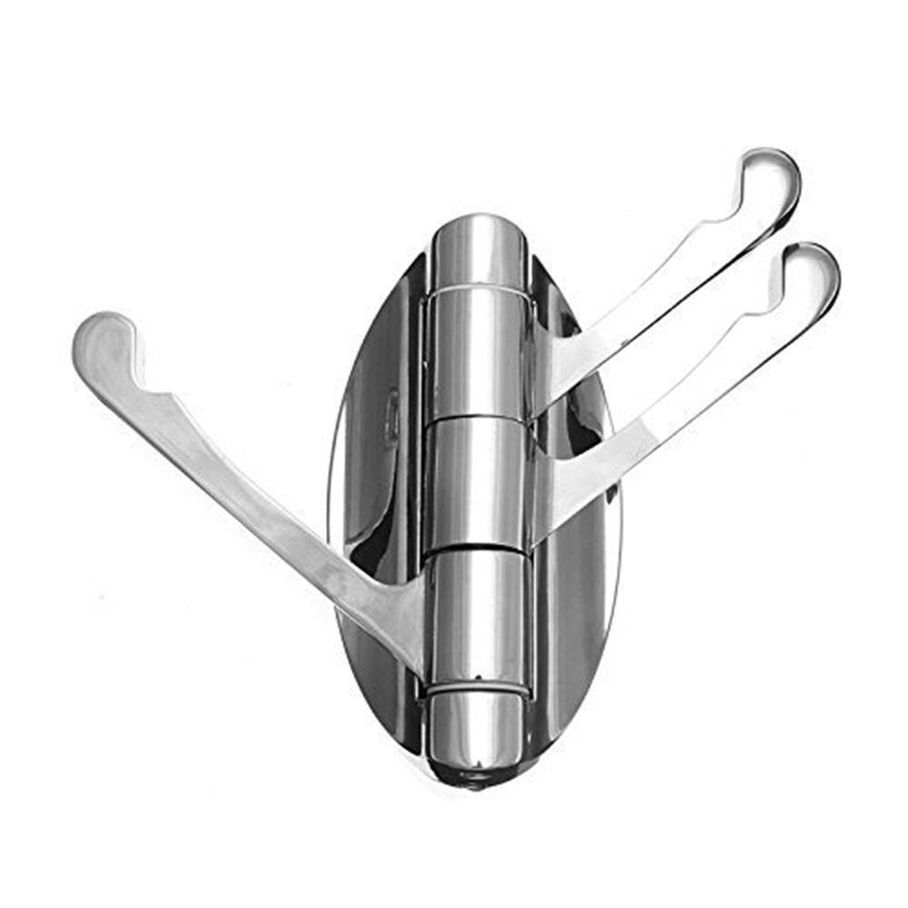 180 Degree Movable Chrome Solid Clothes Towel Coat Hook Bathroom Door Wall Mount Hanger