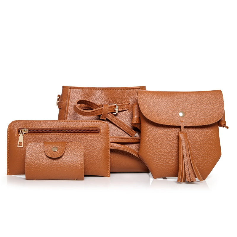 4 Times Fashion Litchi Grain Belt Female Package Bags