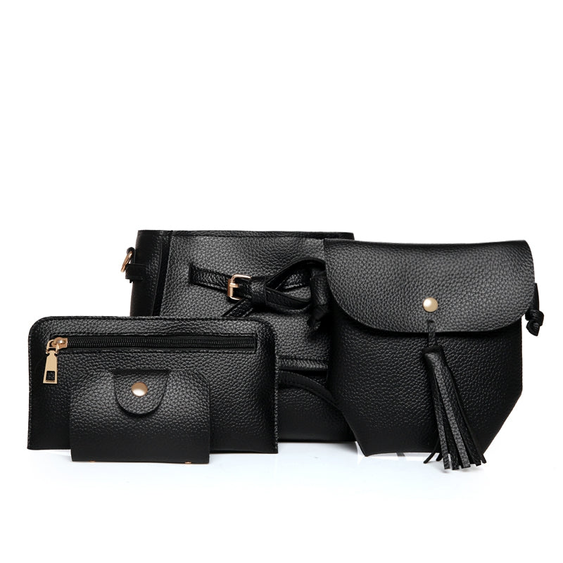 4 Times Fashion Litchi Grain Belt Female Package Bags