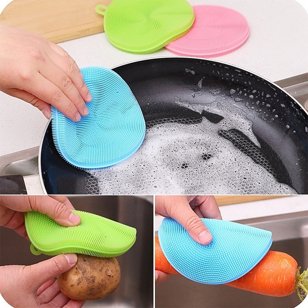 Creative Multifunction Magic Silicone Dish Universal Bowl Cleaning Up Brush Scouring Pad