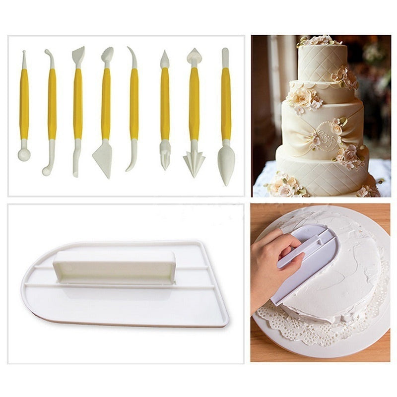 Dedc 46 PCS Fondant Cake Sugarcraft Decorating Kit Cutters Tools Mold Mould Sets