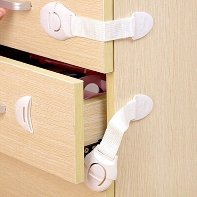 10Pcs Portable Multi-functional Baby Infant Kids Adhesive Safety Locks Latches Door Cupboard Cab...