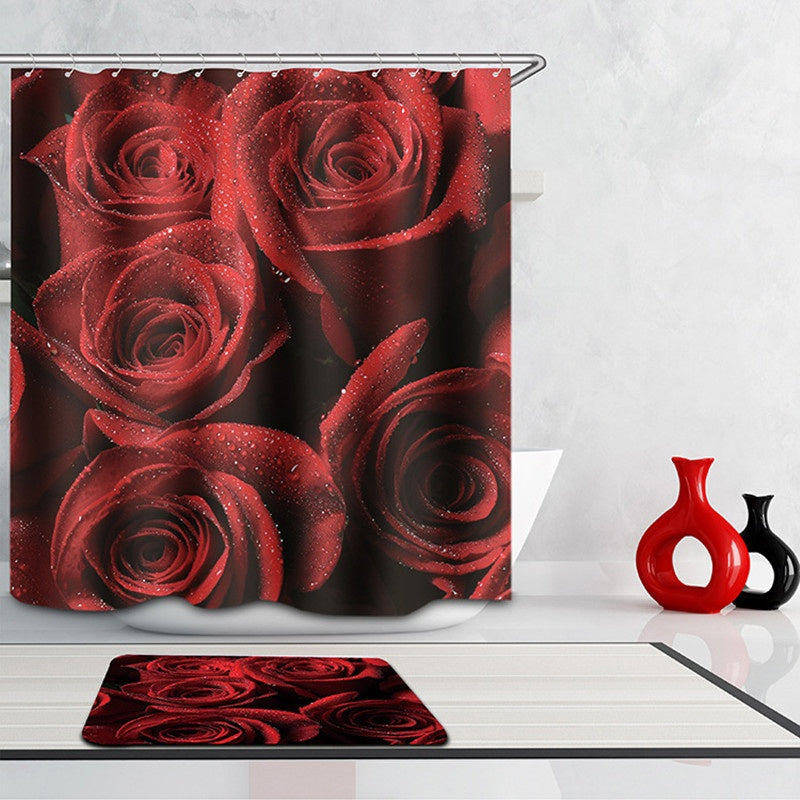Design Digital Printing 71"x71" Window Curtain Bathroom Shower with Hooks Waterproof R...