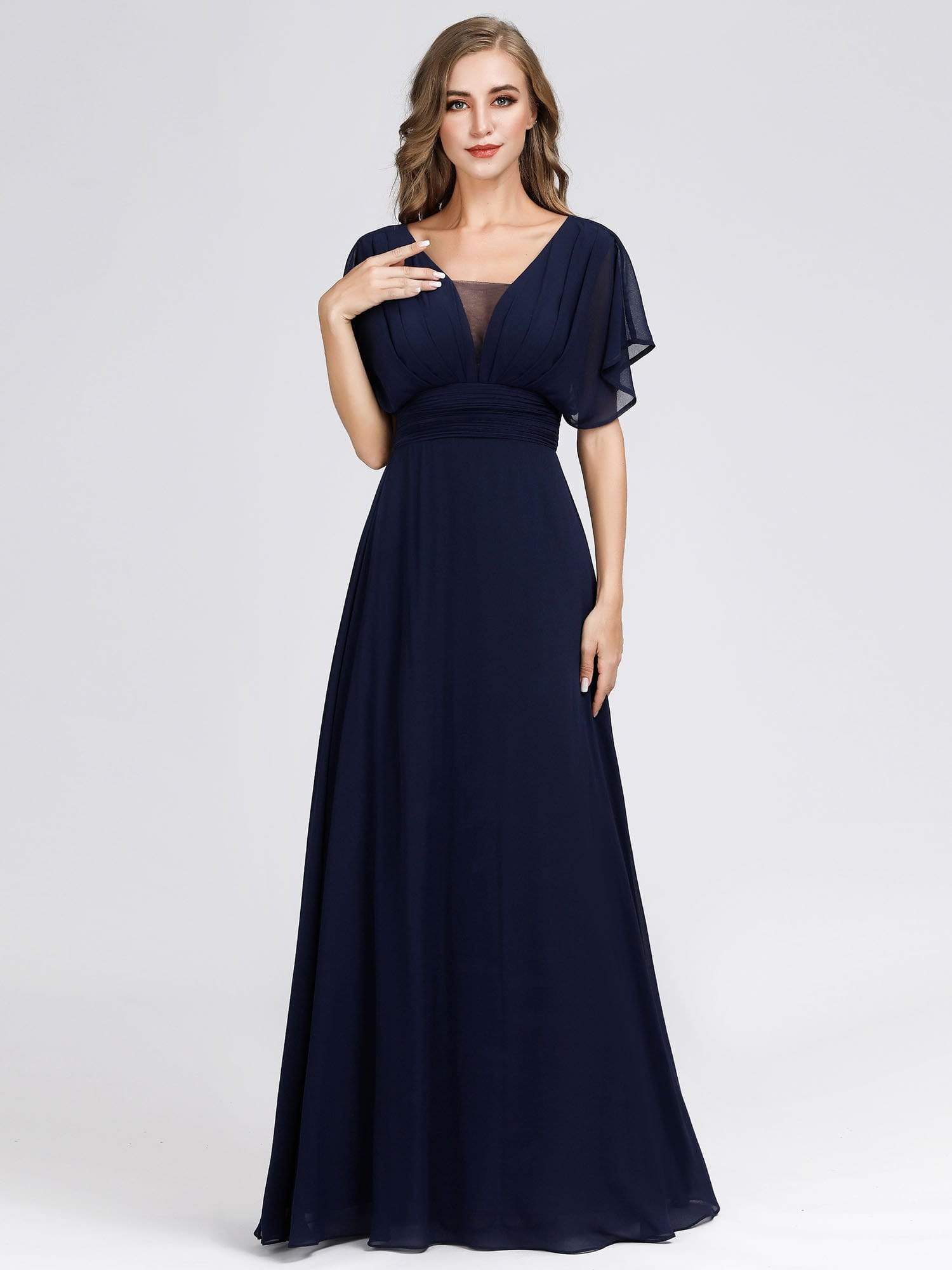 navy empire line dress