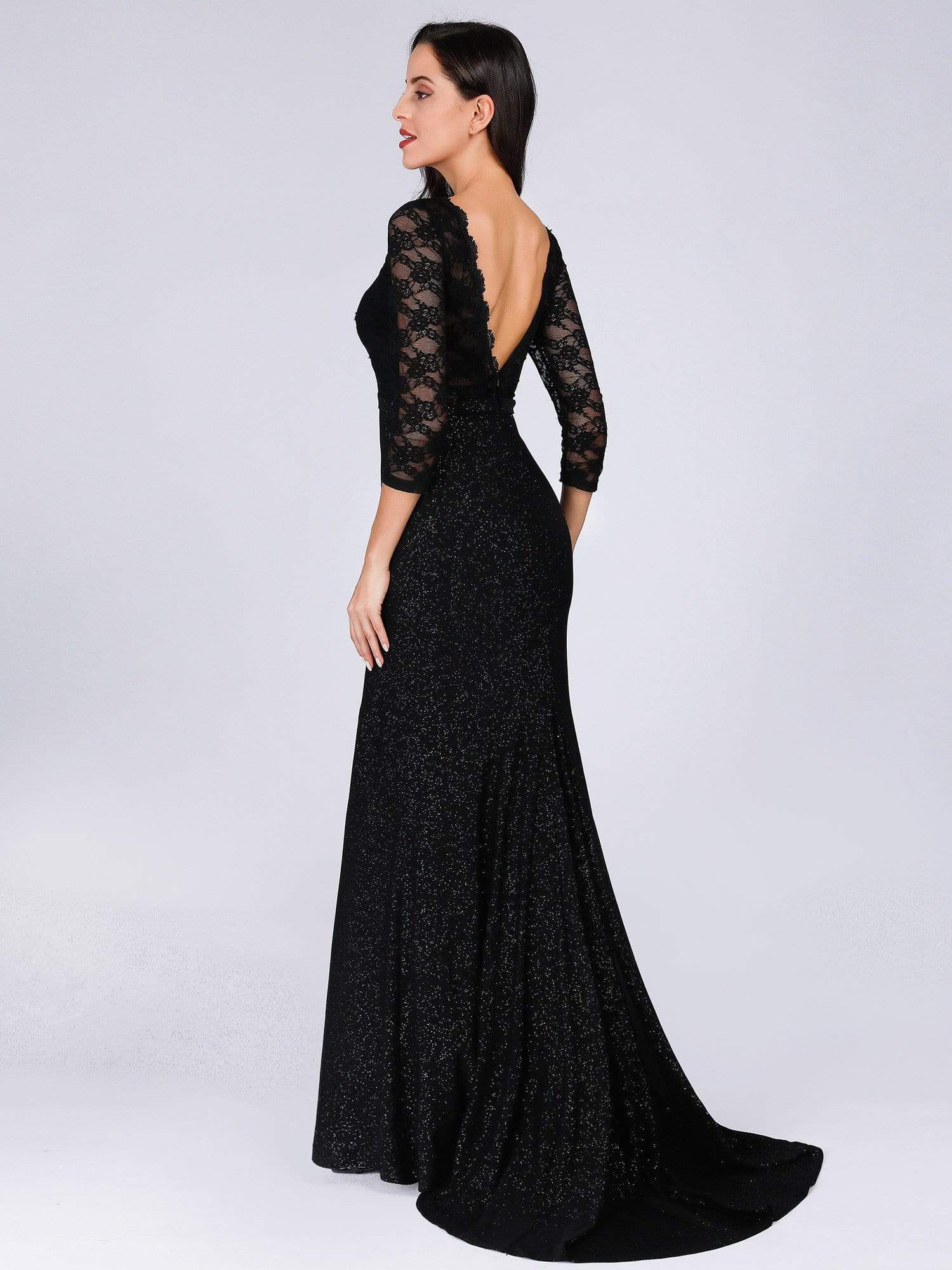 black shimmer evening gown