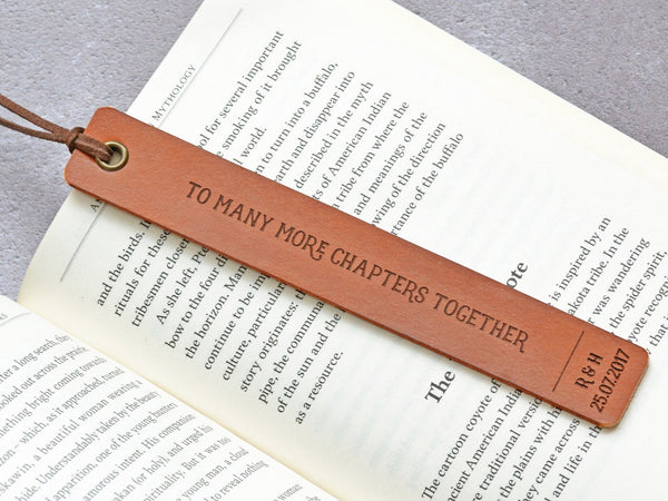Personalized Leather Bookmark, a thoughtful gift for a husband who loves to read