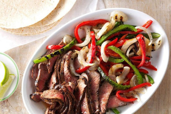 24 Quick and Healthy Dinner Ideas for Two: Grilled Steak Fajitas.