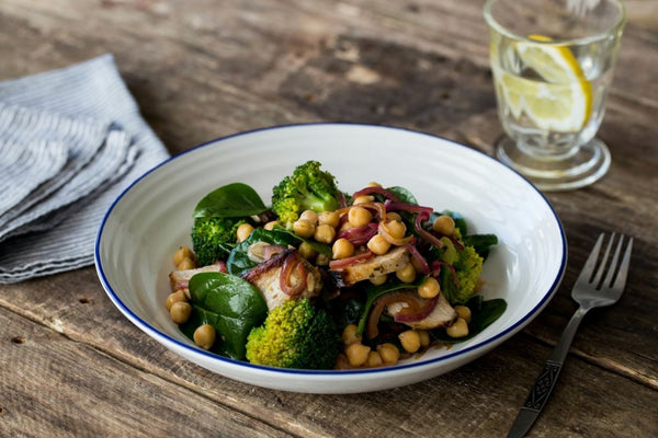 Lemon and Rosemary Pork with Balsamic Chickpea Salad