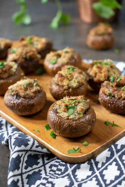 26 Romantic Dinner Recipes to Take Date Night to Another Level: Herb and Garlic Stuffed Mushrooms.