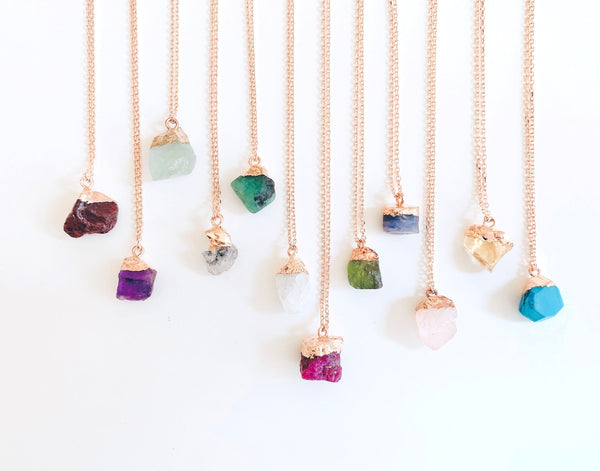 Different variety of birthstone necklaces, a wearable gift for her