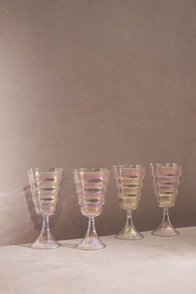 Iridescent ripple wine glasses, a unique and stylish gift ideas for her