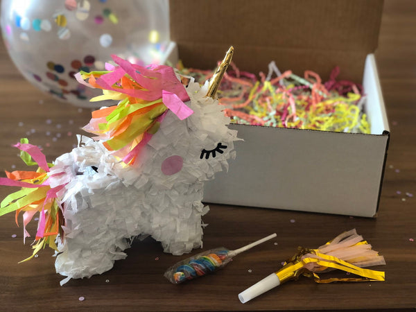 Mini unicorn pinata party box, an adorable and fun gift for her
