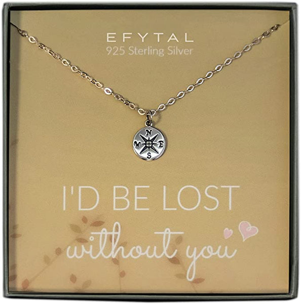 ‘Lost Without You’ Compass Necklace, a pretty birthday gift idea for your wife