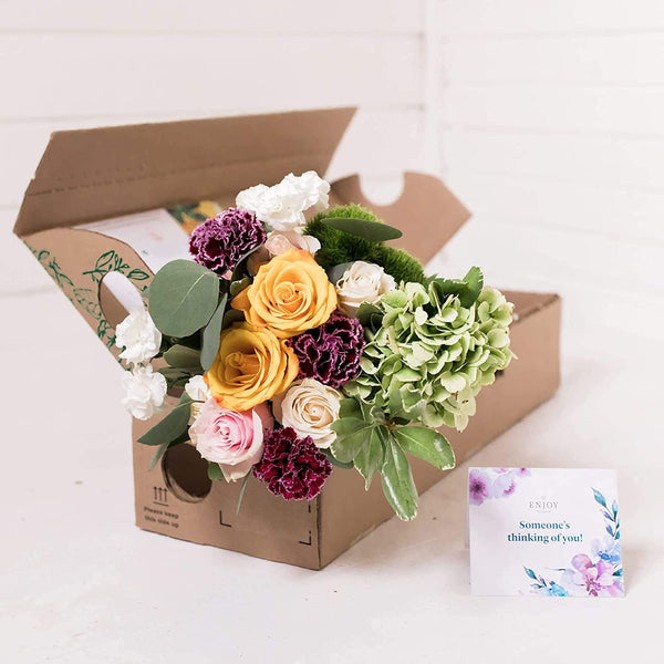 Floral bouquet subscription box, a romantic birthday gift idea for your wife