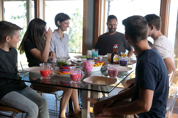 Family Connection: How to Bring Your Family Closer Together. Family of seven having breakfast together.