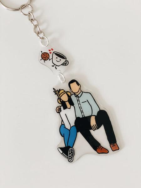 Custom Couple Keychain, a romantic and creative gift idea for your husband