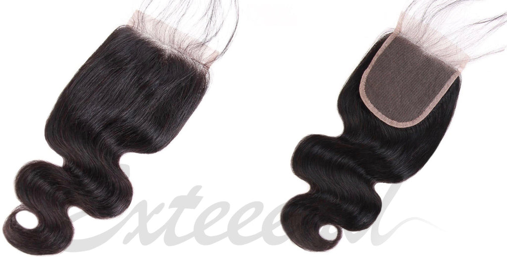 Lace closure les caractéristiques avec raie sans raie extension cheveux naturels exteeend