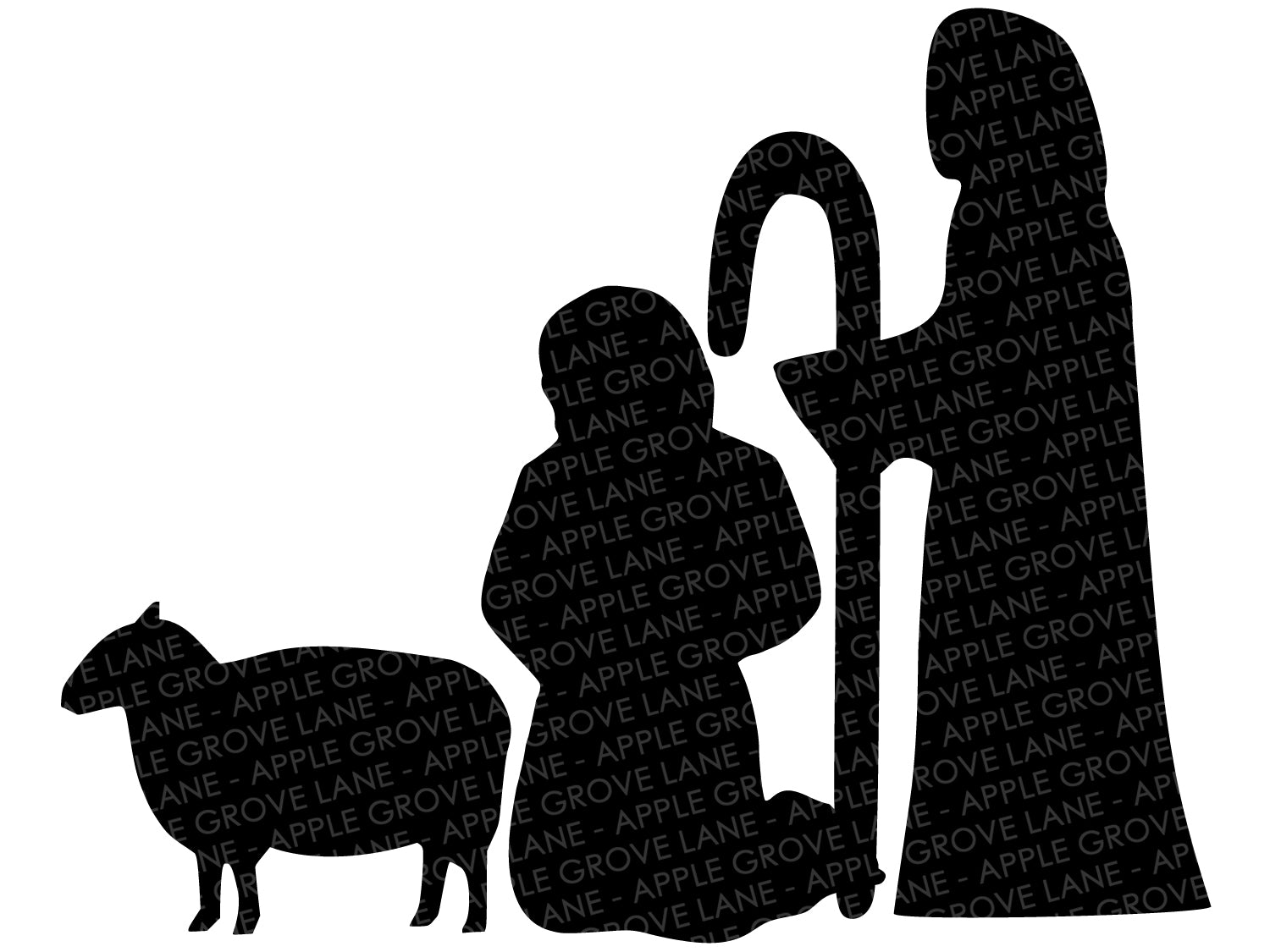 clipart of sheep and shepherd