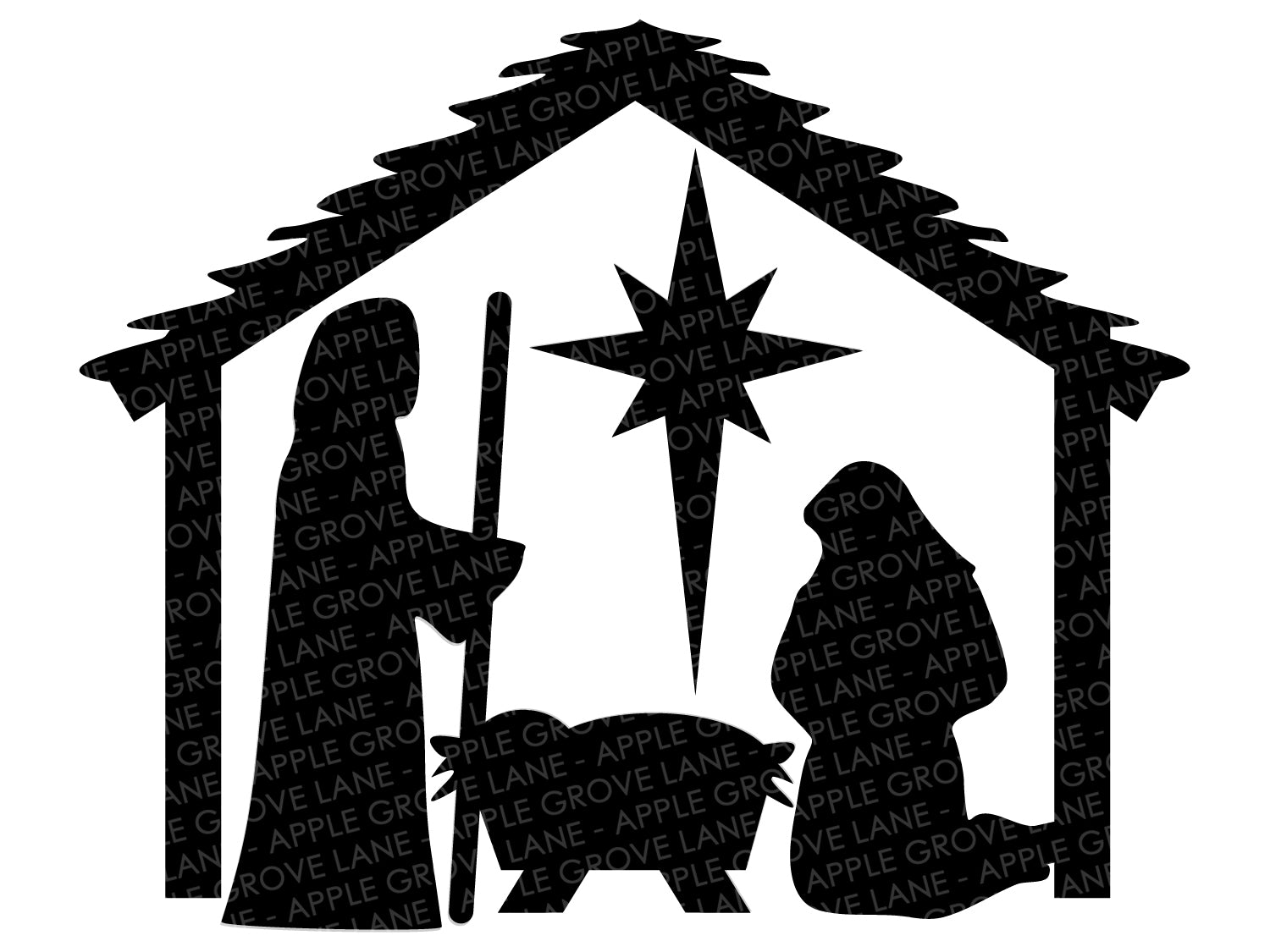 Download Manger Svg Nativity Svg Stable Svg Christmas Svg Nativity Clip Apple Grove Lane