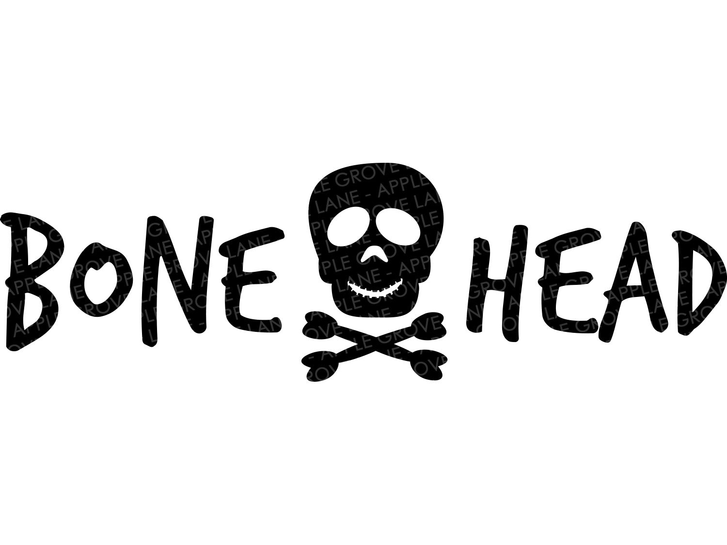 Download Bone Head Skull Svg Bonehead Svg Halloween Svg Skull Crossbones Apple Grove Lane