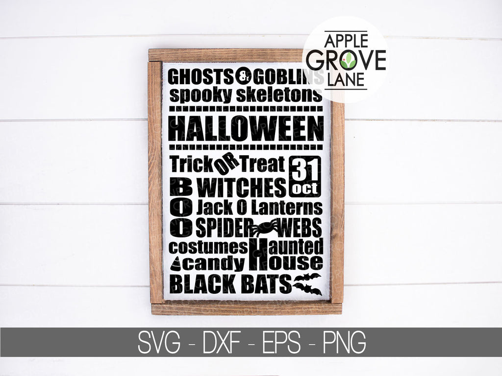 Download Halloween Svg Halloween Subway Art Trick Or Treat Svg Haunted Ho Apple Grove Lane