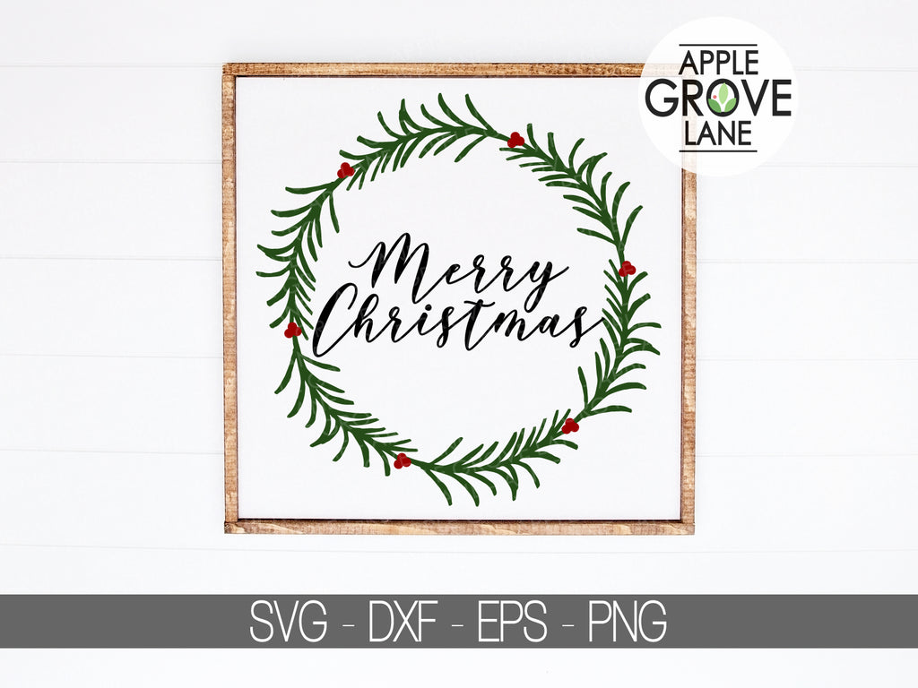 Download Merry Christmas Svg Christmas Wreath Svg Christmas Svg Merry Chr Apple Grove Lane