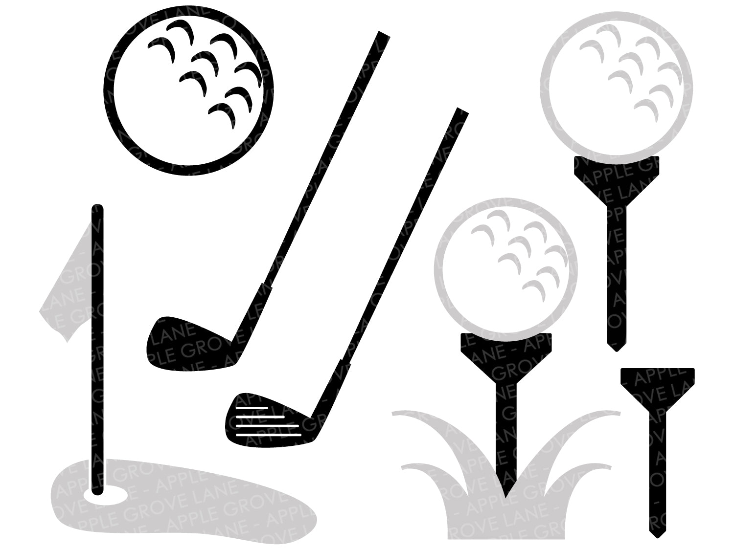 Download Golf Svg Bundle Golf Club Svg Golf Ball Svg Golf Tee Svg Sport Apple Grove Lane