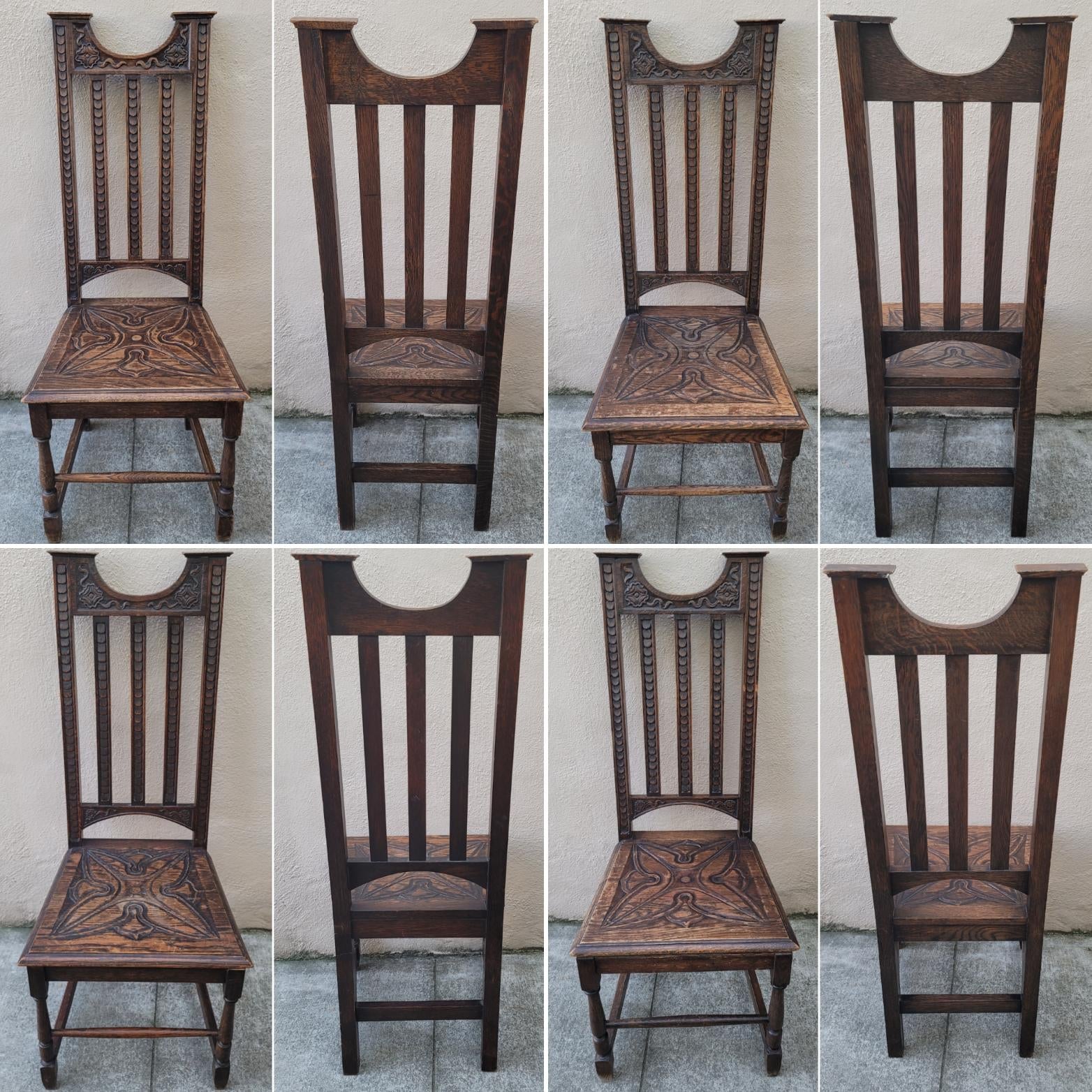 4 antique dining chairs