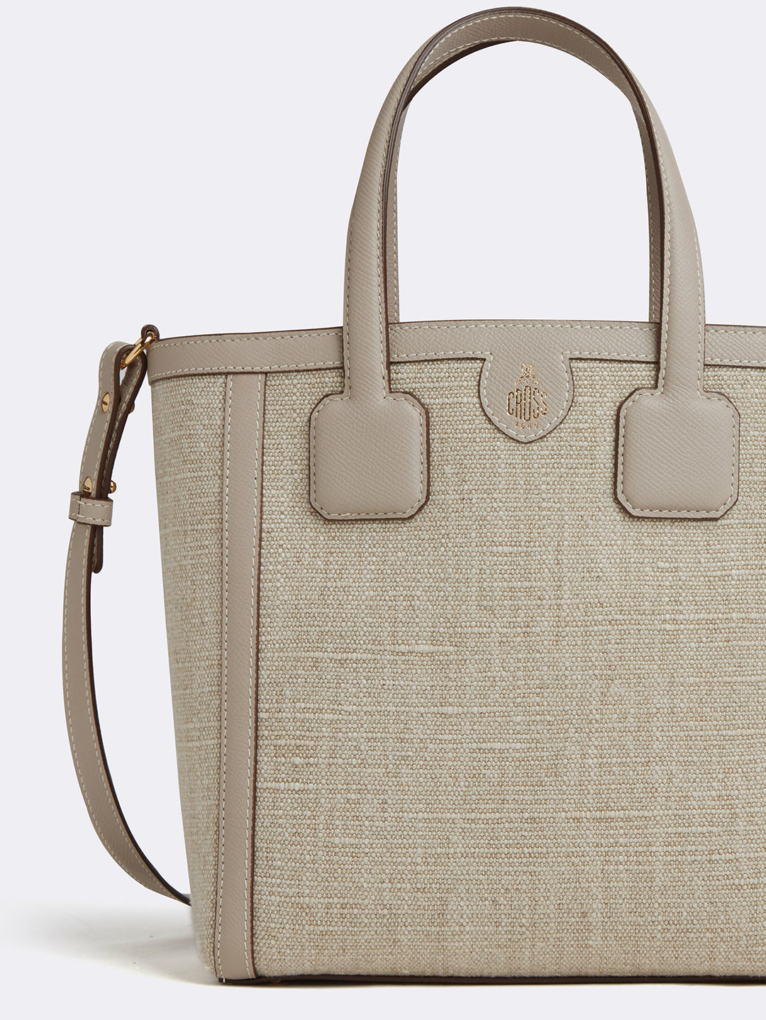 taupe leather tote bag