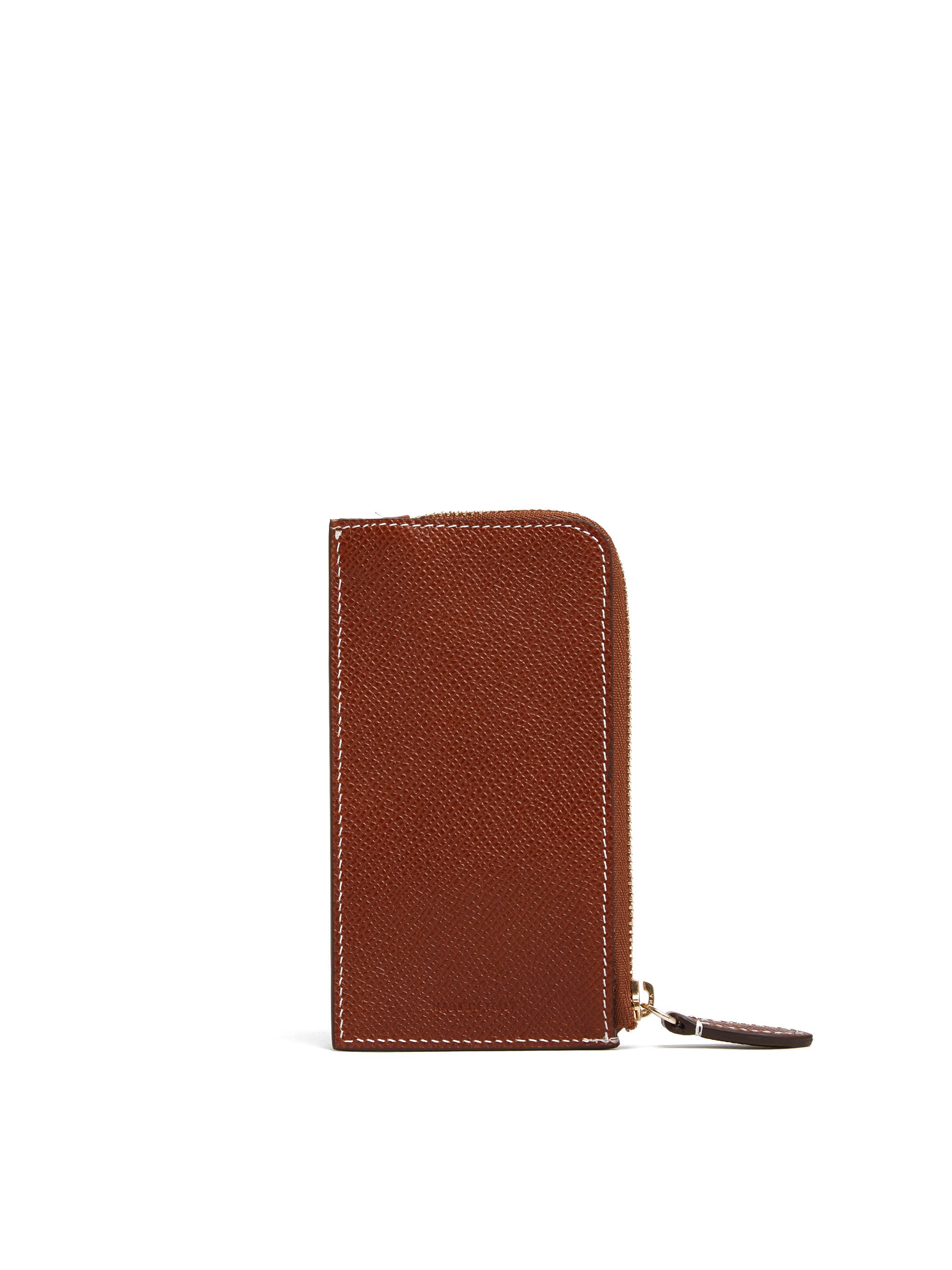 Leather Zip Card Case Mark Cross