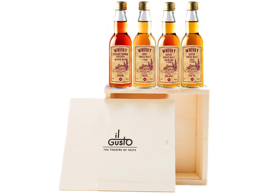 Miniature Whisky Gift Set ( Pack of 4 x 40ml ) IL GUSTO UK