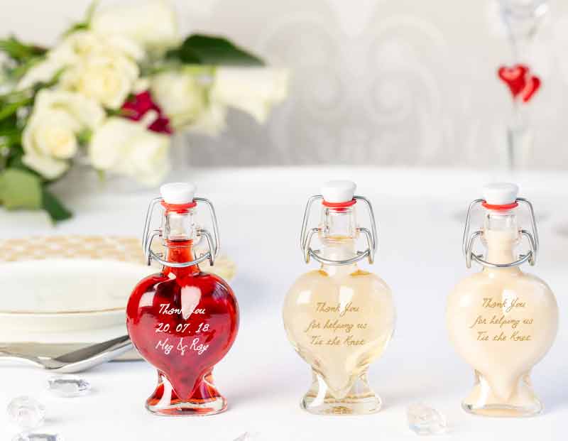 IL Gusto wedding favours - heart  decanter bottle