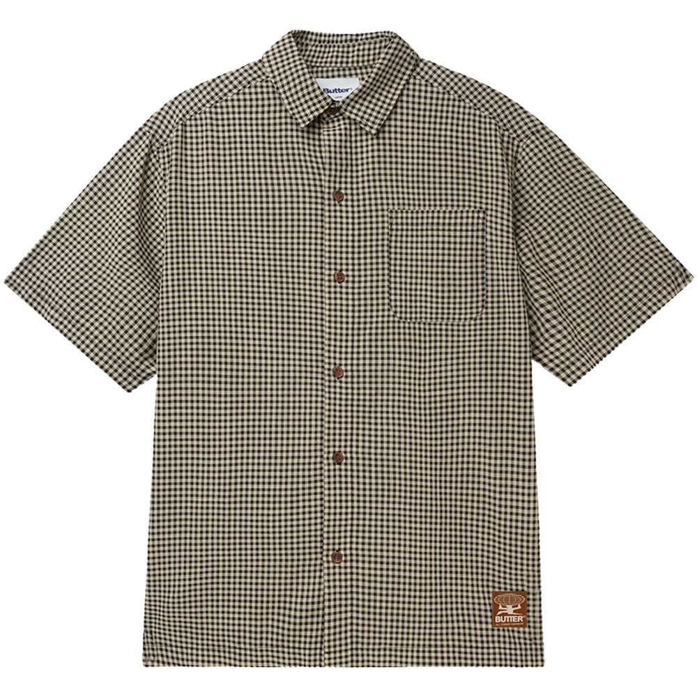 Butter Goods Gingham Short Sleeve Shirt Natural/Black