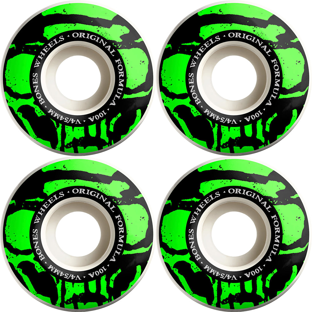 Bones Mummy Skulls OG Formula 100A V4 Wide Wheels White 54mm