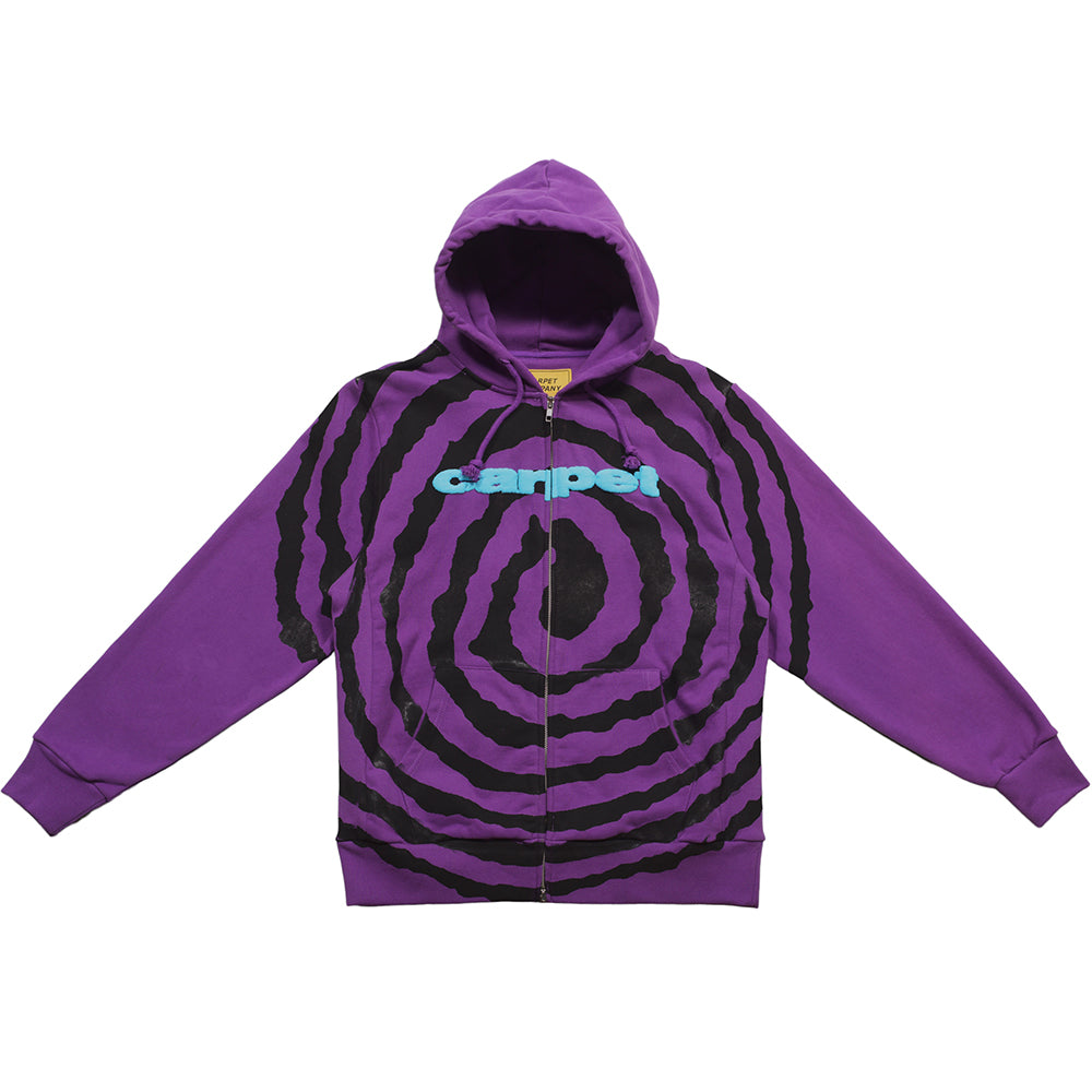 Carpet Company Spiral Zip-Up Hoodie Purple