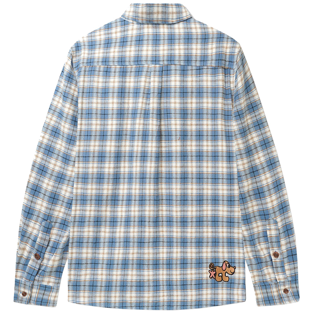 Butter Goods Pooch Flannel Shirt Sky Blue