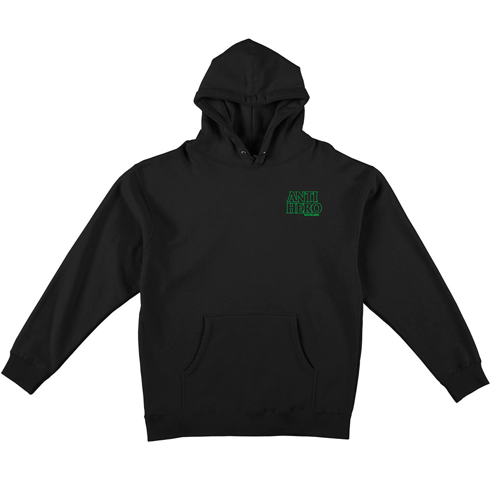 Antihero Lil Black Hero Outline Emb Hoody Black/Green