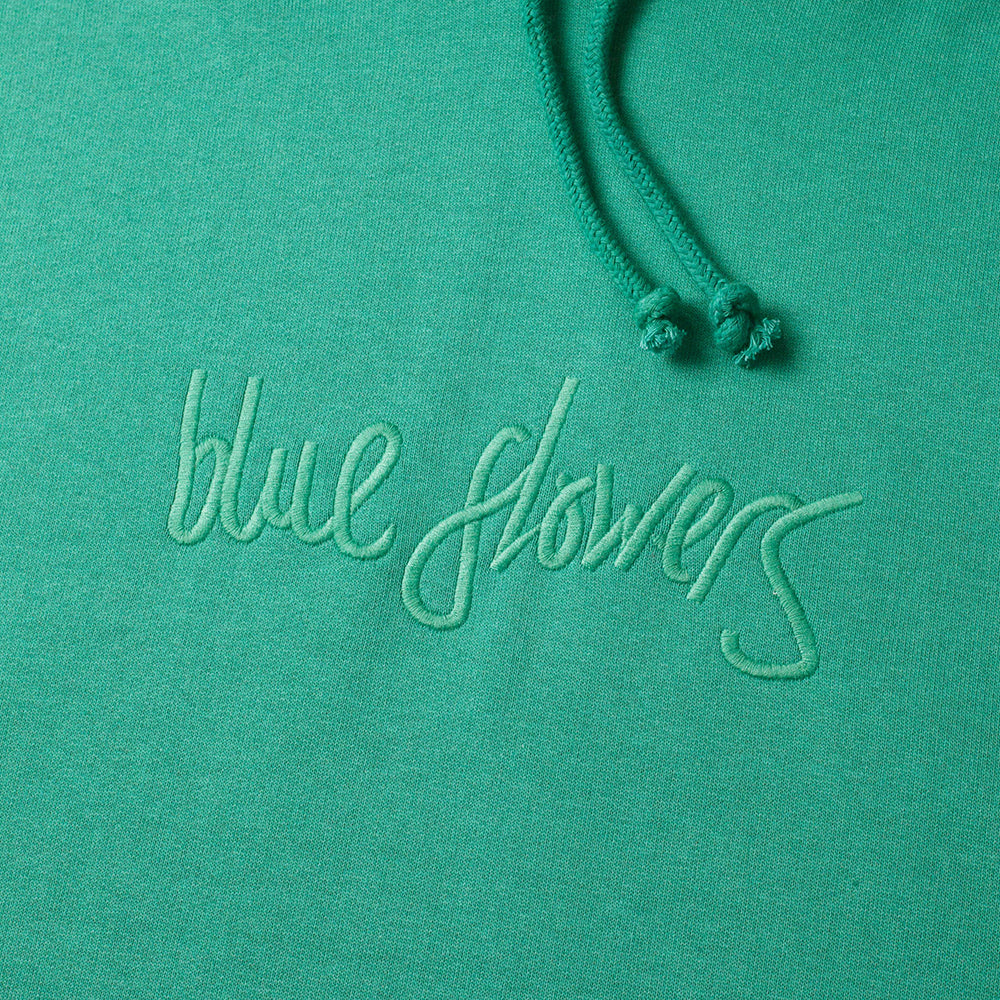 Blue Flowers Handsworth Hoodie Bottle Green