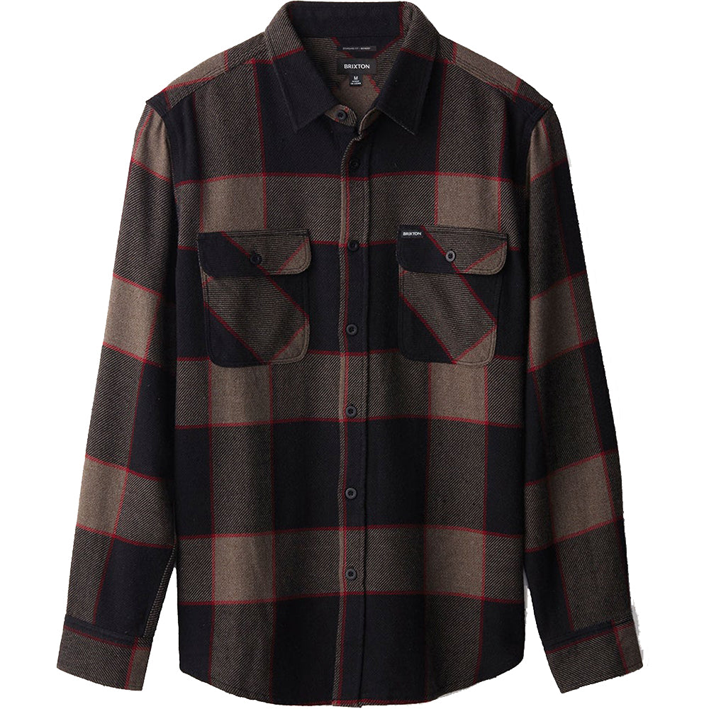 Brixton Bowery Flannel Shirt heather grey/charcoal