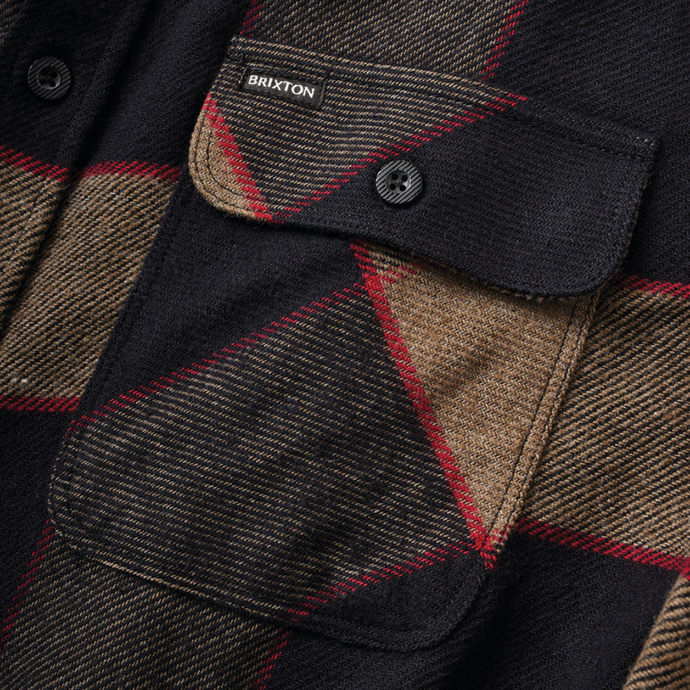 Brixton Bowery Flannel Shirt heather grey/charcoal