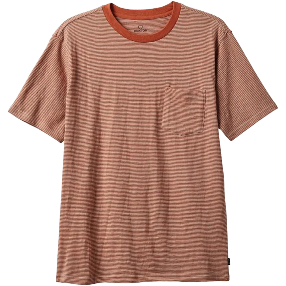 Brixton Hilt Slub Pocket Tee Orange Paradise/Mineral Grey