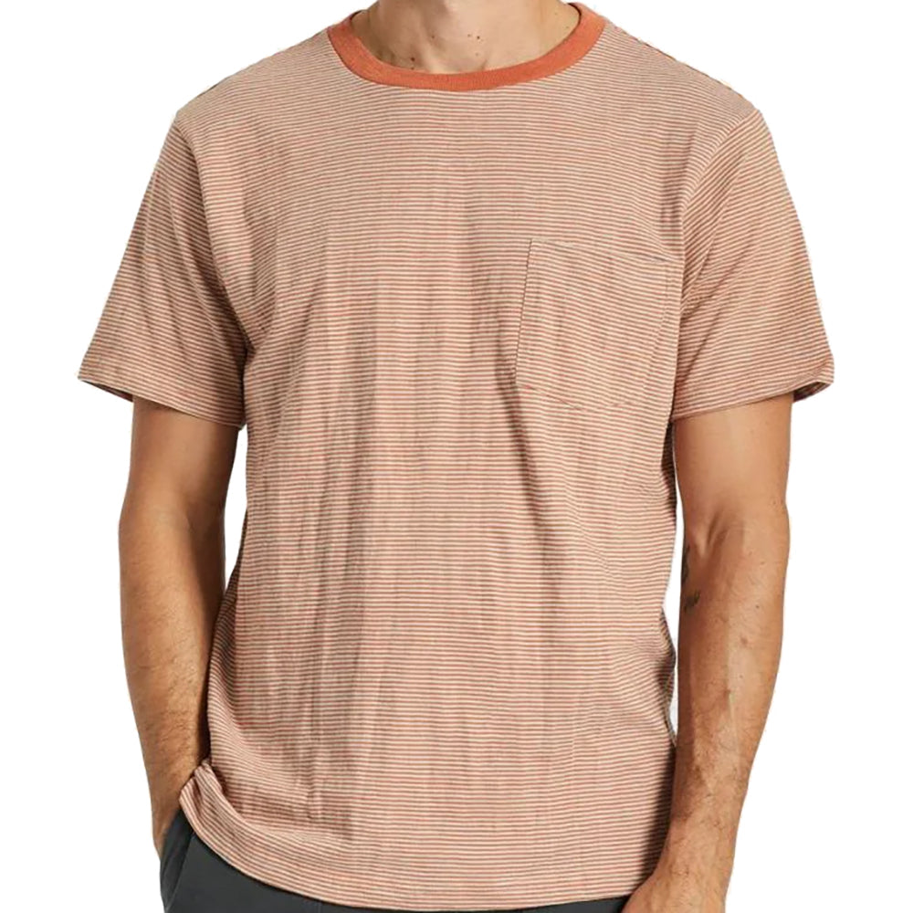 Brixton Hilt Slub Pocket Tee Orange Paradise/Mineral Grey