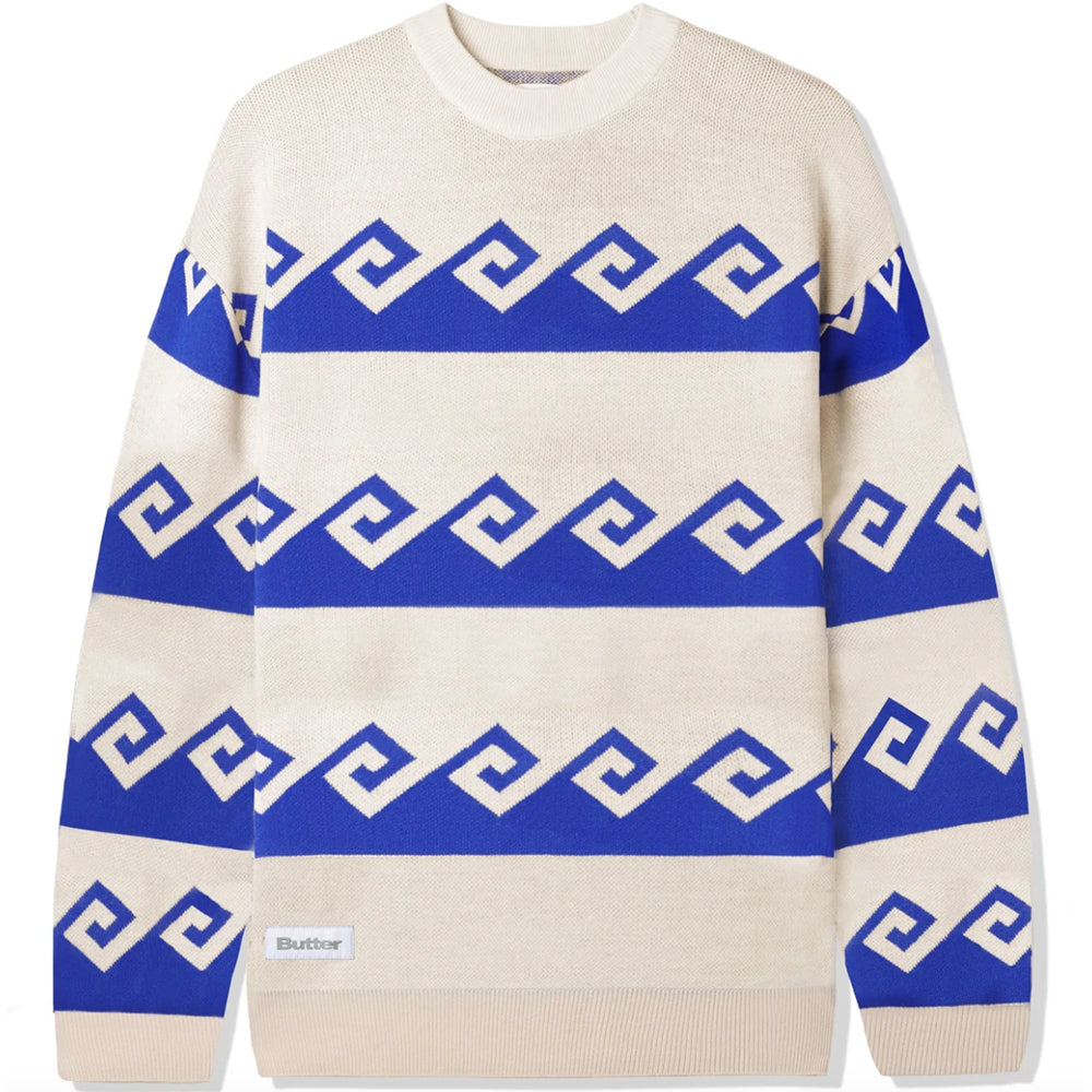 Butter Goods Waves Knit Sweater Cream