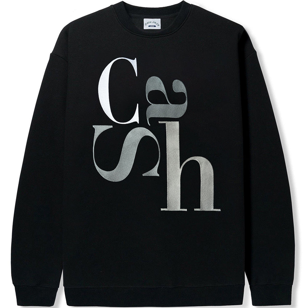 Cash Only Big Letter Crewneck Black